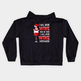 I Will Drink Wine Christmas Kids Hoodie